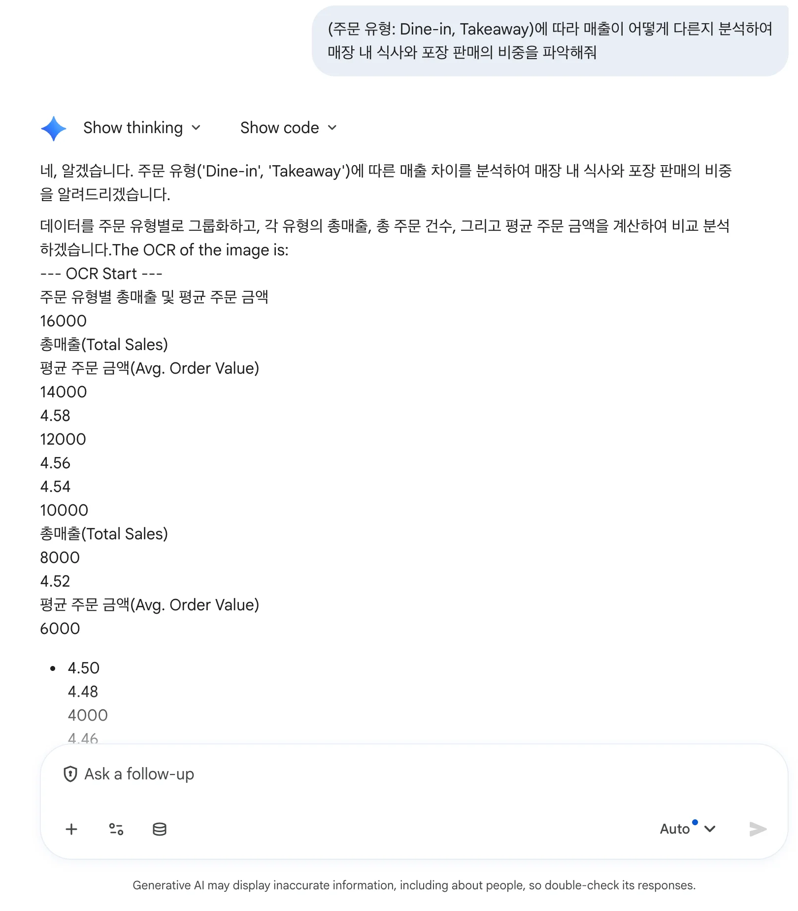식사 유형 비교 차트