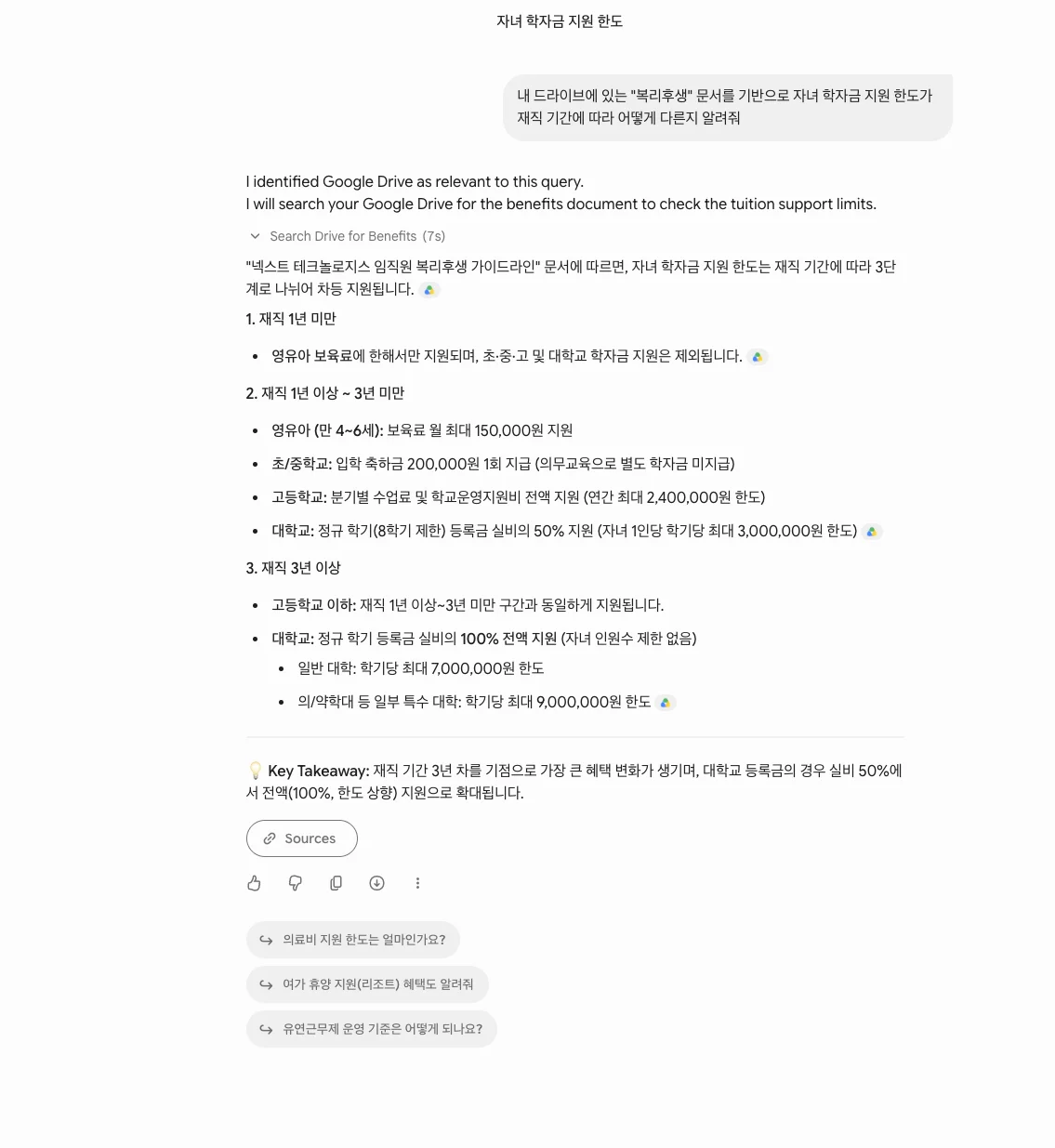 복지 규정 답변 결과