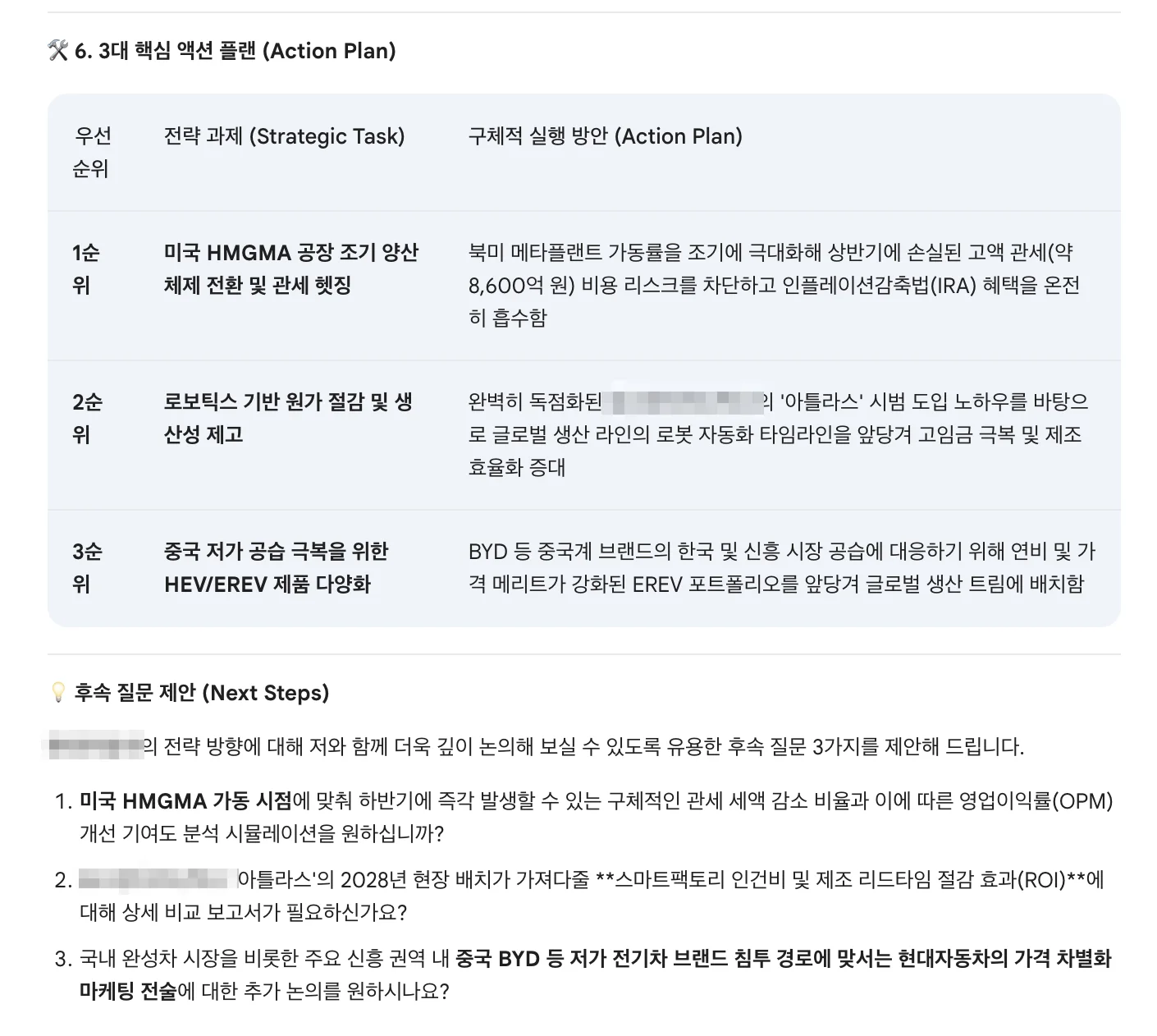 시사점 및 후속 질의